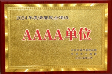 喜报！304永利集团荣获平湖市2024年度清廉民营企业建设AAAA级单位称号